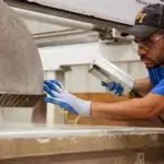 cutting granite